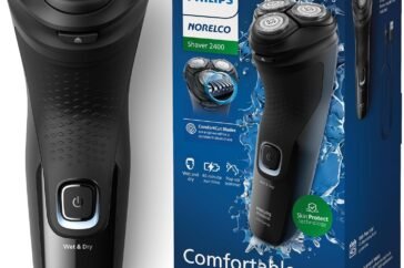 Philips Norelco Shaver 2400 Series, Wet and Dry Electric Shaver, Pop-up Trimmer, P-Cap, Deep Black, Model X3001/90