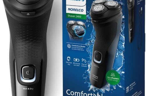 Philips Norelco Shaver 2400 Series, Wet and Dry Electric Shaver, Pop-up Trimmer, P-Cap, Deep Black, Model X3001/90