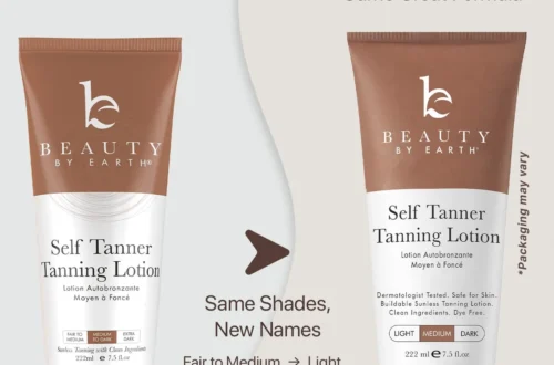 Beauty by Earth Self Tanner - USA Made with Natural & Organic Ingredients, Moisturizing Self Tanning Lotion with Aloe Vera & Coconut for a Natural Glow, Streak-Free Fake Tan, Medium to Dark